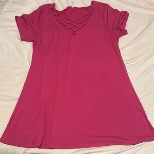 Cross cross shirt - pink